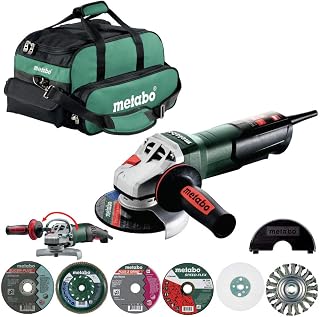 metabo US3005 11 Amp 4.5 in. / 5 in. Corded Angle Grinder with Non-locking Paddle Switch System Kit