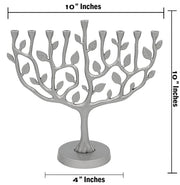 The Dreidel Company Tree of Life Menorah, Pewter Finish, 11 Inches