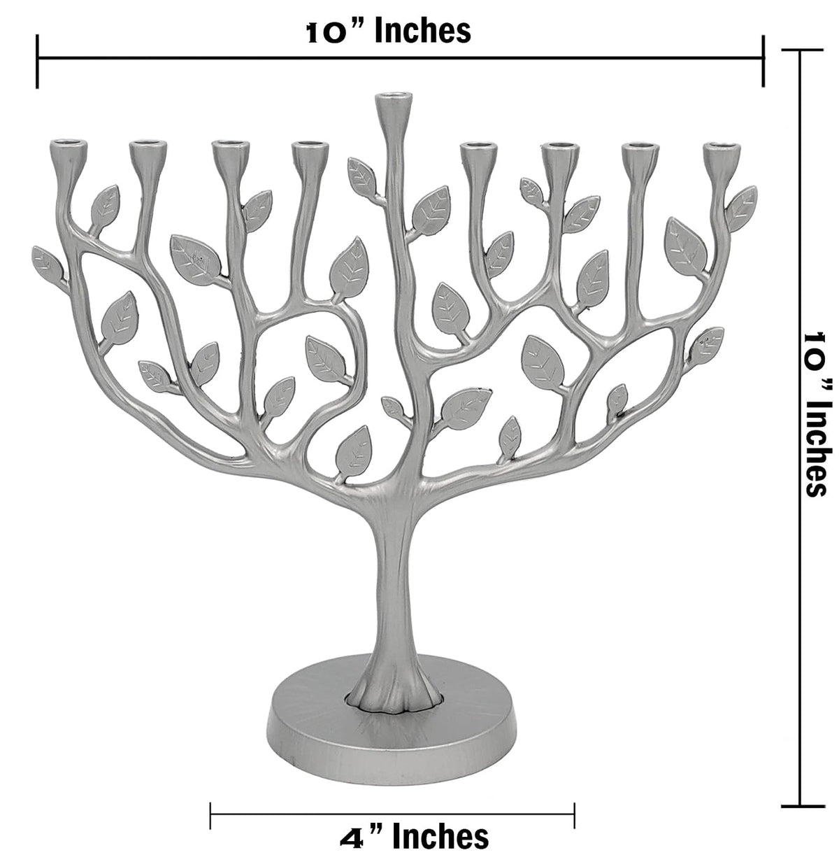 The Dreidel Company Tree of Life Menorah, Pewter Finish, 11 Inches