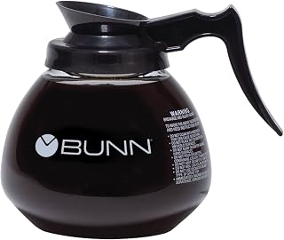 Bunn Coffee Pot Decanter/Carafe Black Regular - New Glass Design Shape - Ergonomic Handle - 12 Cup Capacity -