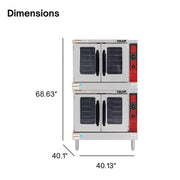 VC5G Series - Full Size Gas Convection Ovens w/Digital Controls (Double Deck by VULCAN – 14.8 cubic_feet, Stainless Steel, Silver, Model VC55GD-LP