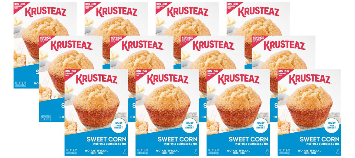 Sweet Corn Muffin & Cornbread Mix by Krusteaz – 16 Ounce (Pack of 12), Pack of 12