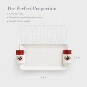 Mud Pie Ceramic Serving Tray, 4.5 x 9 Inch, White