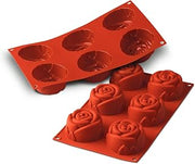Silikomart 6 Cavity Cake Mold, Peach