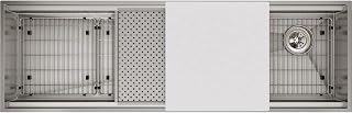 Elkay CS60K Circuit Chef 59-1/2" Undermount Single Basin Stainless Steel Kitchen Sink with Basin Rack, Colander, and Cutting Board - Stainless Steel/White
