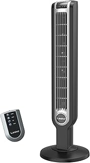 Lasko Oscillating Tower Fan with Remote Control and Timer - Quiet Standing Fan for Bedroom, Office, and Home - 3 Speeds - Powerful Cooling Air - 2511 - 36" Tall - Black