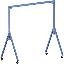 Vestil AHS-2-15-14 Steel Adjustable Height Gantry Crane with Glass Filled Nylon Casters 15 Ft. x 14 Ft. 2000 Lb. Capacity Blue