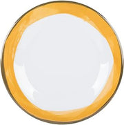 G.E.T. 7.5" White/Yellow Heavy-Duty Wide Rim Melamine Salad Plate 4