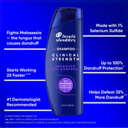 Clinical Strength Advanced Oil Control Anti-Dandruff Shampoo by Head & Shoulders – 13.5 Fl Oz (Pack of 6), 블루., Pack of 6, Model 030772161647