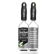 Gourmet Series Cheese Grater with Soft Touch Handle (Extra Coarse by Microplane – 18/8, Stainless Steel, Black, Model 45008E