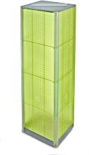 Azar Displays Azar 700405-GRE FOUR-SIDED PEGBOARD TOWER FLOOR DISPLAY ON REVOLVING BASE. PANEL SIZE: 16"W X 60"H