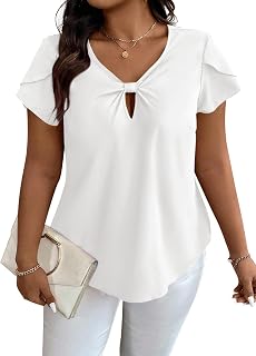 Womens Summer Tops Cute V Neck Short Sleeve T Shirts Loose Fit