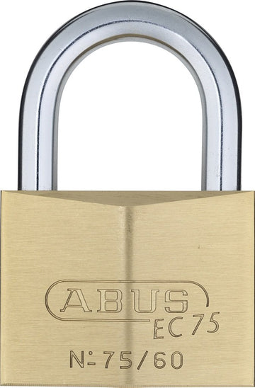 75/60 Brass Padlock Keyed Different by ABUS – Aluminum, Gold, Model 75/60 B KD