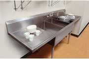 Elkay SS8354LR0 Commercial 102" x 27-1/2" Floor Mount Triple Compartment Scullery Sink with Drainboard