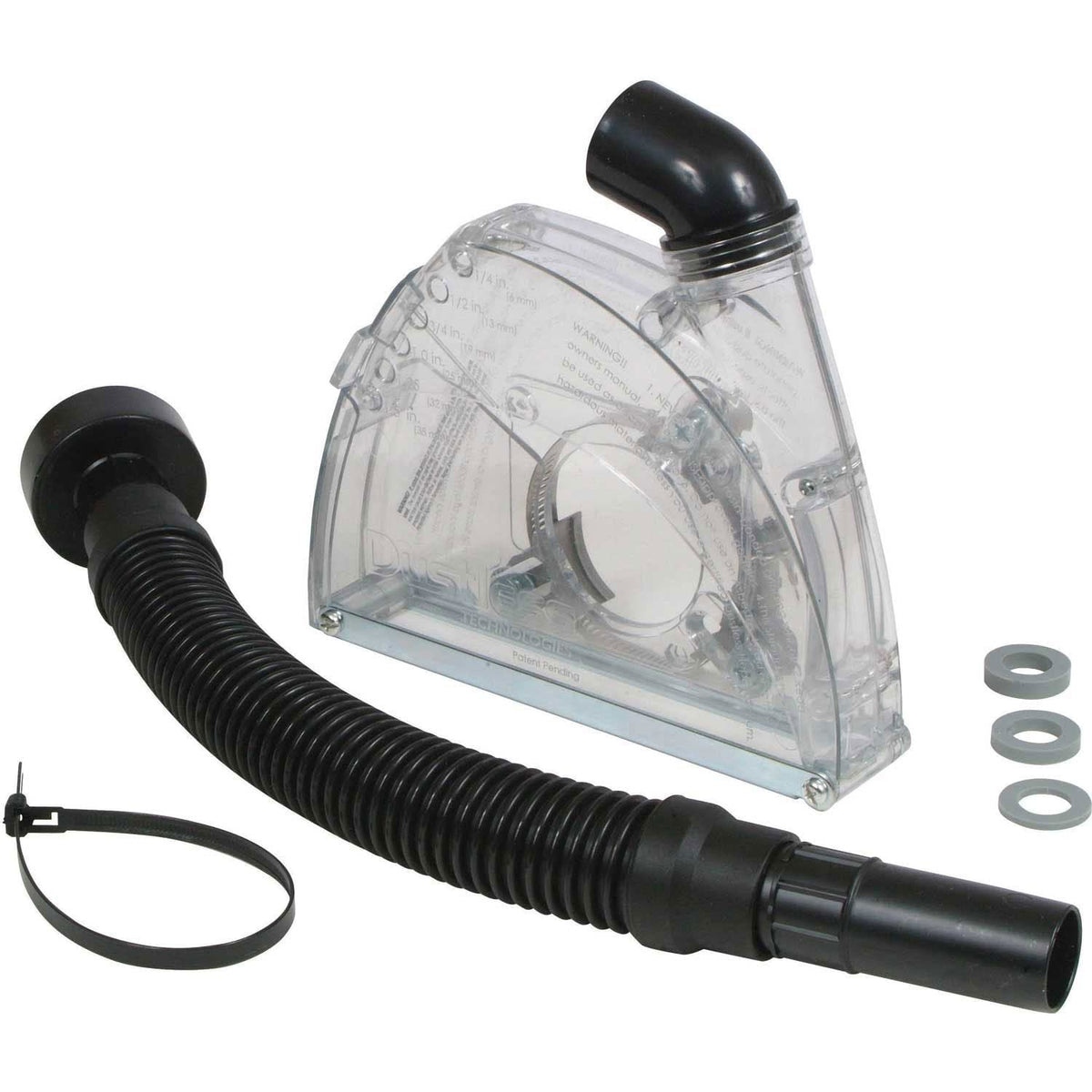 7" CutBuddie-Tuck Pointing by Dustless Technologies – 7"L x 7"W x 4"H, Plastic, Clear Shroud, Black Hose, Model D1750