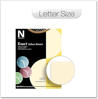 Neenah 67-lb. Exact Vellum Bristol Card Stock, 8-1/2 x 11-Inch, Letter, Ivory, 250/Pack (81368/82368)