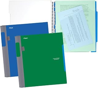 Five Star Advance Spiral Notebooks, 1 Subject, College Ruled Paper, 100 Sheets, 11" x 8-1/2", Blue, Green, 2 Pack (73170)