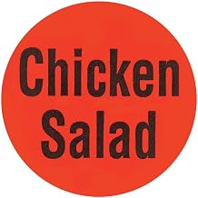 Chicken Salad Labels Red Deli Dot Packaging Labels Black Imprint - 1"Dia 1000 Per Roll