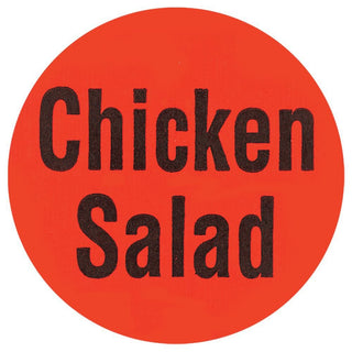 Chicken Salad Labels Red Deli Dot Packaging Labels Black Imprint - 1"Dia 1000 Per Roll by HUBERT – 1 inch, Paper, Red, Pack of 1000, Model 98192