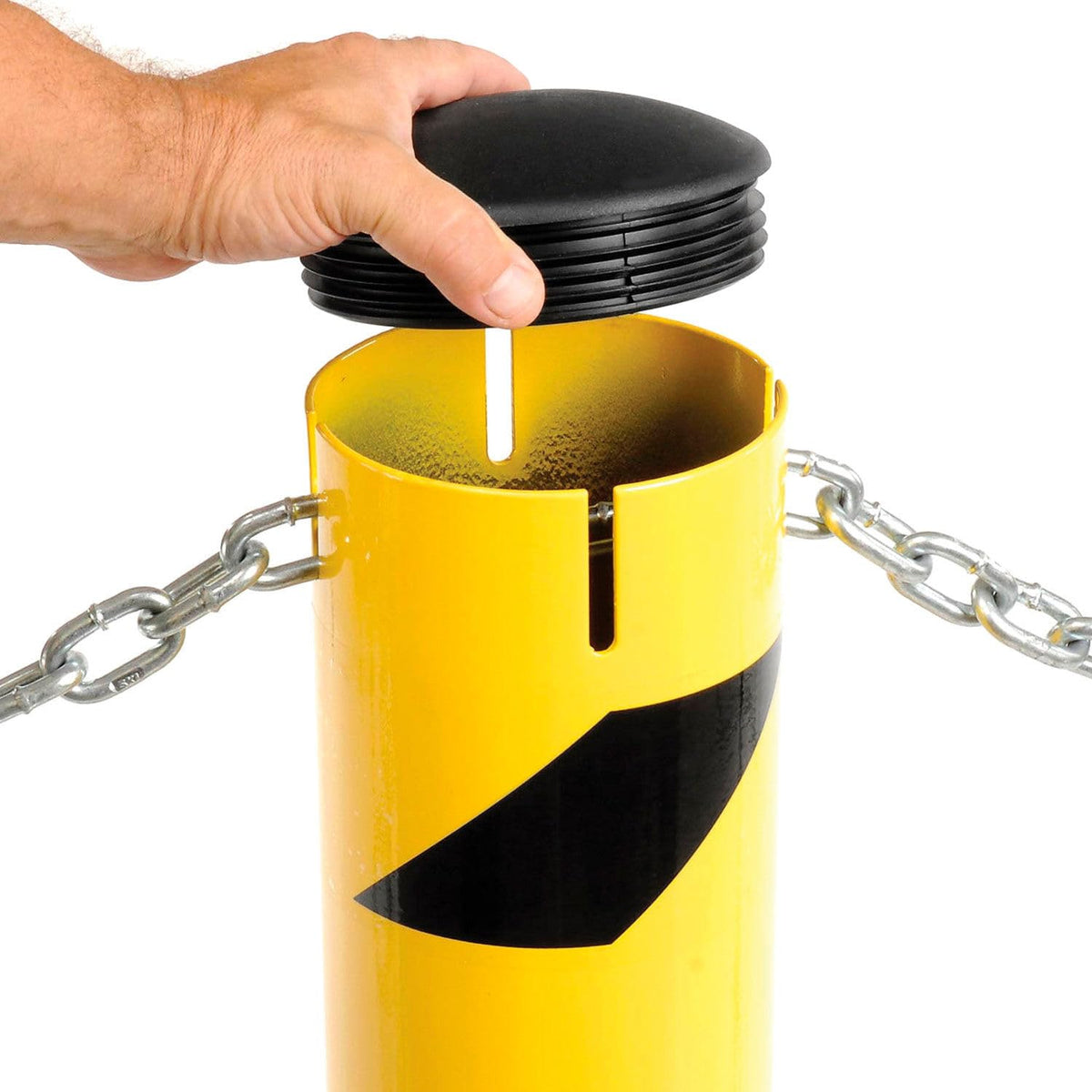 Steel Bollard for Underground Installation by Global Industrial – 48"L x 5.5"W x 24"H, Steel, Yellow, Model 652898G