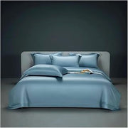 Premium Quality 4Pcs 1200TC Luxury Soft Comfortable Bedding Set Silver King White Embroidery Duvet Cover Bed Sheet Pillowcases,Bedding