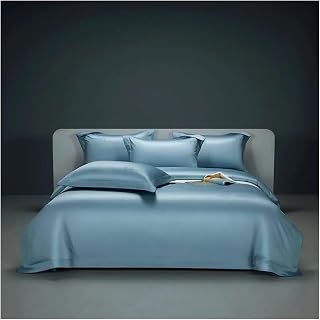 Premium Quality 4Pcs 1200TC Luxury Soft Comfortable Bedding Set Silver King White Embroidery Duvet Cover Bed Sheet Pillowcases,Bedding