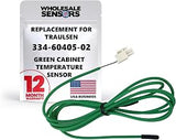 Replacement for Traulsen 334-60405-02 Cabinet Temperature Sensor | 24-Month Warranty, USA Business, Green Sensor, 74-Inch Lead, Direct Replacement