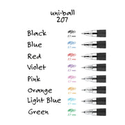 ® 207™ Retractable Fraud Prevention Gel Pens by Uni-Ball – 1 Count (Pack of 4), Plastic, Blue; Black; Red, Model 33961