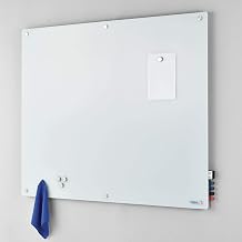 Global Industrial 60" W x 48" H Magnetic Glass Whiteboard, Frameless, White