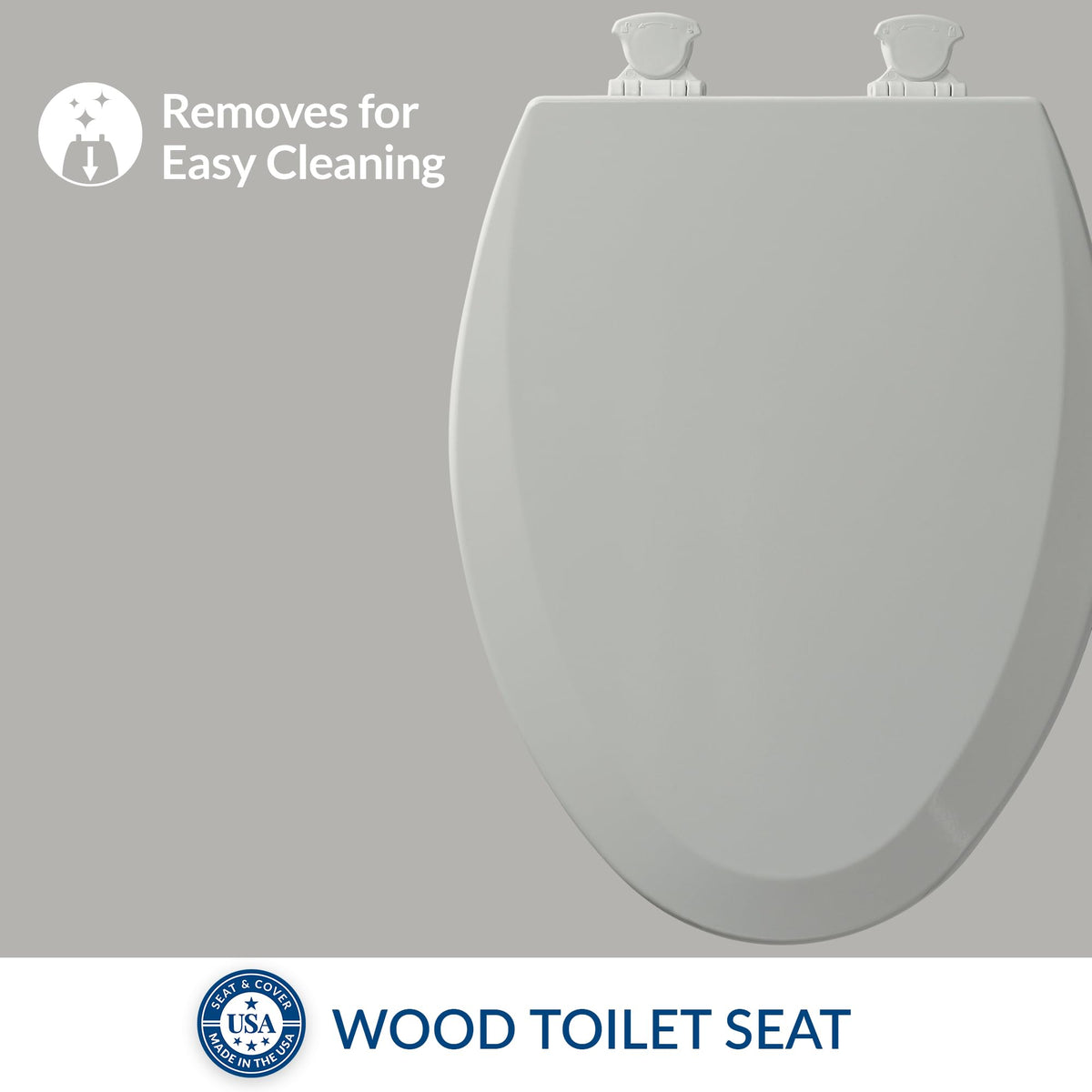 Bemis Ice Gray / Elongated / 1-Pack Elongated Toilet Seats