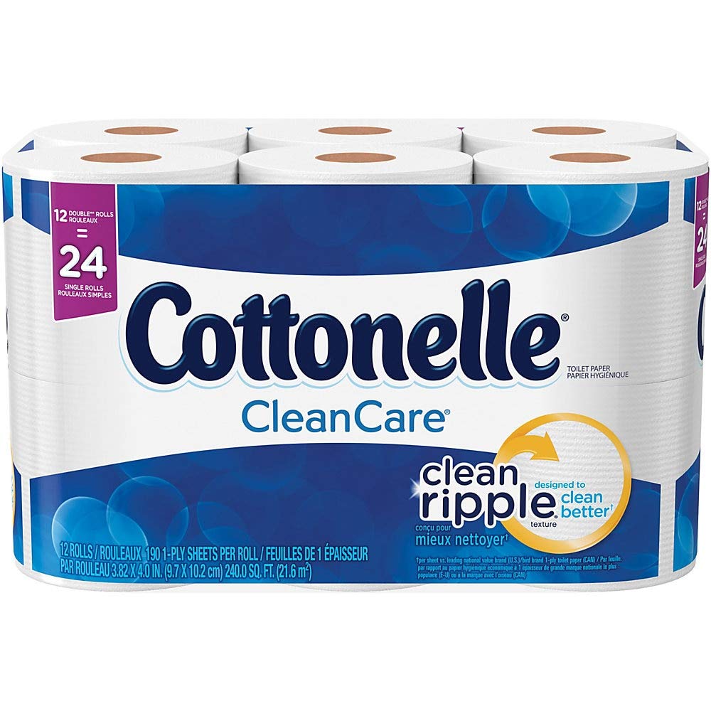 Cottonelle 12456 Ultra Soft Bath Tissue, 1-Ply, 165 Sheets/Roll, 48/Carton