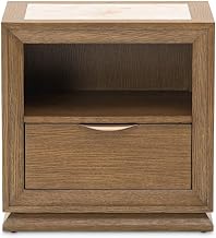Michael Amini Portrait 1-Drawer Nightstand with LED Lights - Sienna Brown