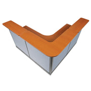 80"W x 80"D x 46"H L-Shaped Reception Station with Raceway by Global Industrial – steel, Cherry, Model 249009NCB