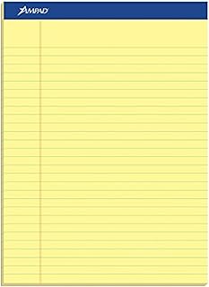 Ampad Writing Pads, 8-1/2" x 11-3/4", Legal Rule, Canary Paper, 50 Sheets, 12 Pack (20-220)