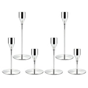 ECHFSM Metal Candlestick Holders, Silver Taper Stands, Set of 6