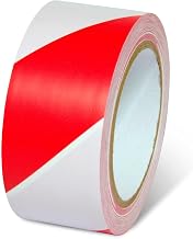 Global Industrial Striped Hazard Warning Tape, 2" W x 108'L, 5 Mil, Red/White, 1 Roll