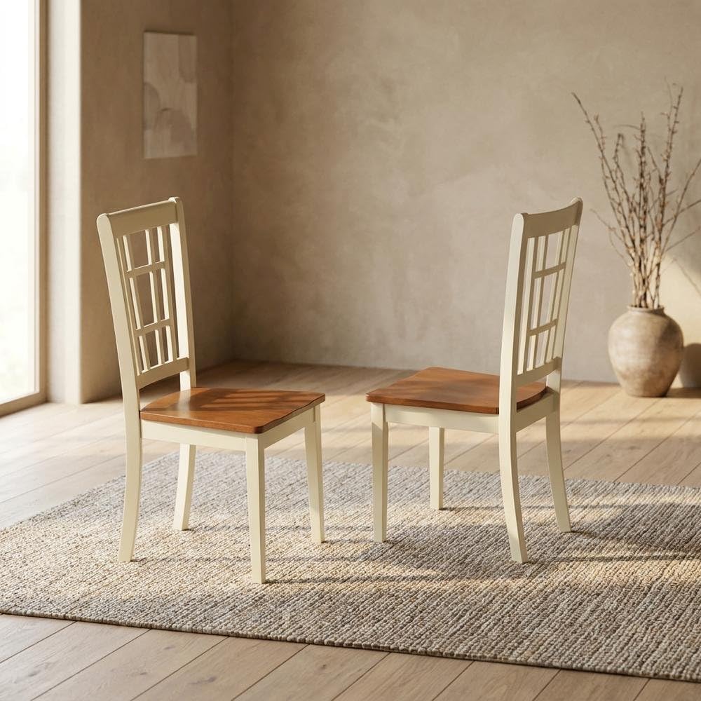 Solid Wood Dining Chairs Set of by Furnifact – Wood, & Brown, Pack of 2