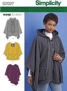 Simplicity Pattern 7027.A Poncho, White, 34-52