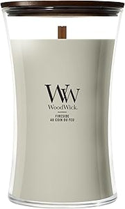 WoodWick Large Hourglass Scented Candle | Fireside | with Crackling Wick | Long Burning Candles: up to 130 Hours | Gifts for Women