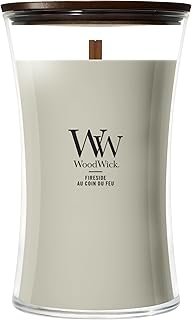 WoodWick Large Hourglass Scented Candle | Fireside | with Crackling Wick | Long Burning Candles: up to 130 Hours | Gifts for Women