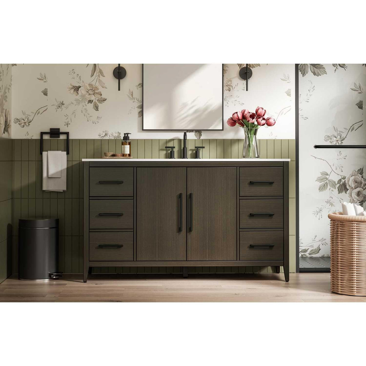 Millie Bathroom Vanity Mocha Brown by Elegant Lighting – Engineered Wood, Mocha Brown, Model VF29360MMB