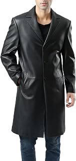 Men Walter Classic New Zealand Lambskin Leather Long Walking Coat (Also available in Big and Tall and Short)