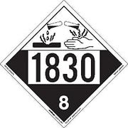 Labelmaster ZEZ41830 UN 1830 Corrosive Hazmat Placard, E-Z Removable Vinyl (Pack of 25)
