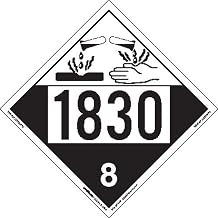Labelmaster ZEZ41830 UN 1830 Corrosive Hazmat Placard, E-Z Removable Vinyl (Pack of 25)