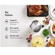 Miecux Double Insulated Gravy Boat, 16 Ounces, Stainless Steel