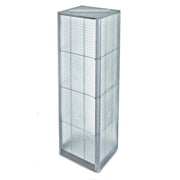 FOUR-SIDED PEGBOARD TOWER FLOOR DISPLAY ON REVOLVING BASE. PANEL SIZE: 16"W X 60"H by Azar Displays – Clear, Model 700405-CLR