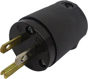 Hubbell HBL5266CM2 Plug, 15 Amp, 125V, 5-15P, All Black