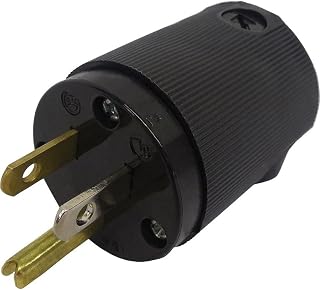 Hubbell HBL5266CM2 Plug, 15 Amp, 125V, 5-15P, All Black