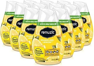 Renuzit Gel Air Freshener Cone, Sparkling Lemon Scent, 7 oz, 12 Pack