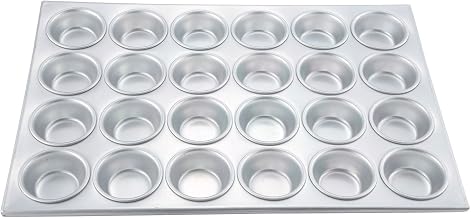 Winco AMF-24 24-Cup Non-stick Muffin and Cupcake Pan, Aluminum - Set of 6